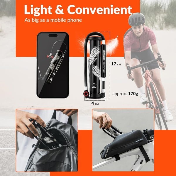 Bicycle Mini Hand Pump Air Inflator Hight Pressure Portable AV/FV Carousel 8