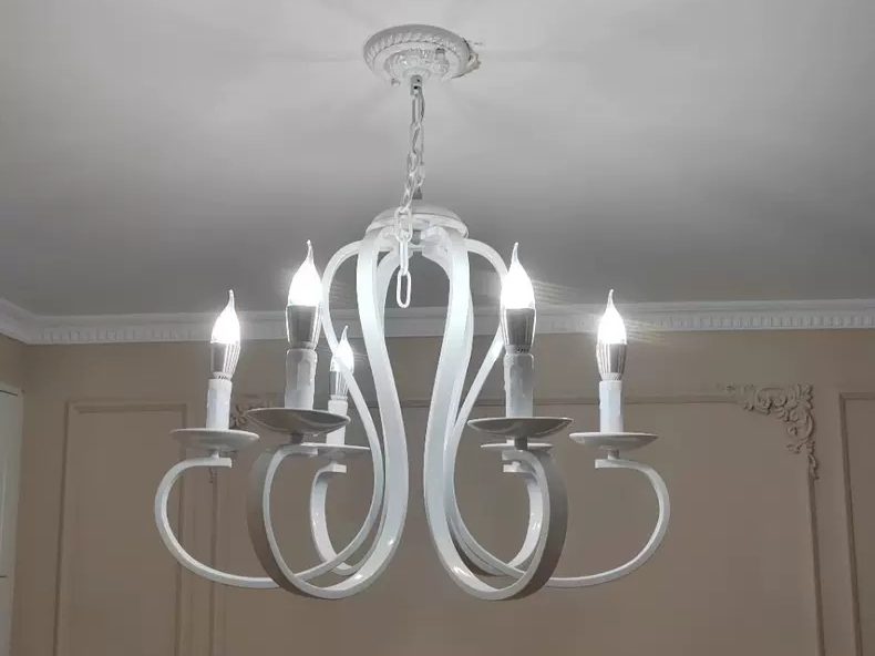 European Style Simple Iron Art Candle Chandelier Carousel 1