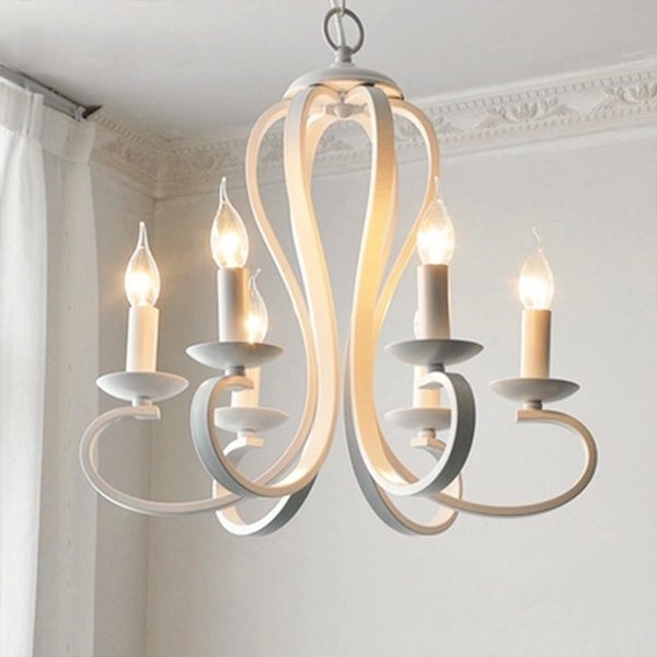 European Style Simple Iron Art Candle Chandelier Carousel 2