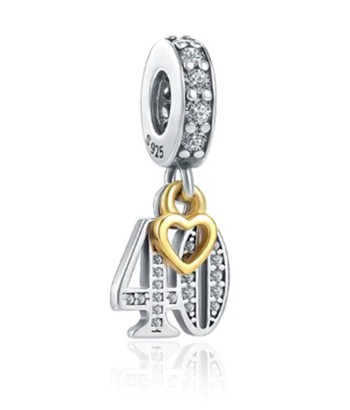 Sterling Silver 40 Charm - Fit's Pandora Bracelet Carousel 1