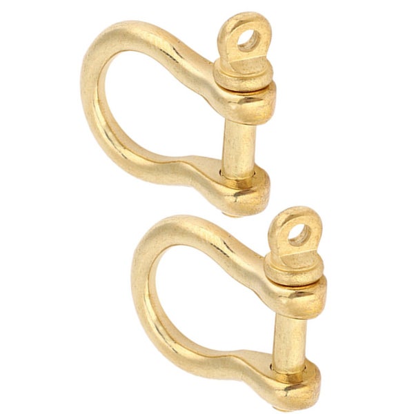 u shackle 2 Set Anchor Shackle Pure Brass U Type Fob Key Ring Hook Golden Carousel 1