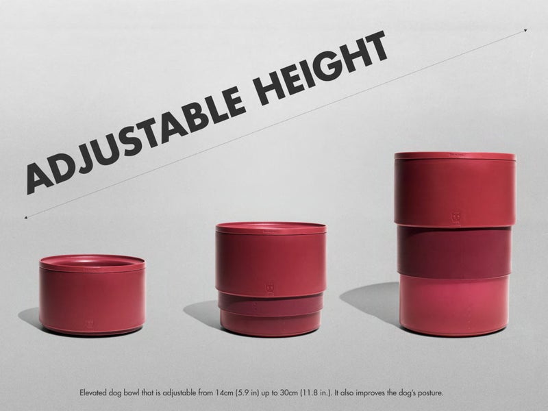 ZEE DOG HEIGHT ADJUSTABLE BOWL - MAROON Carousel 1