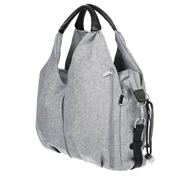 LASSIG Green Label Black Melange Nappy Bag (grey with green lining) - unused Carousel 1