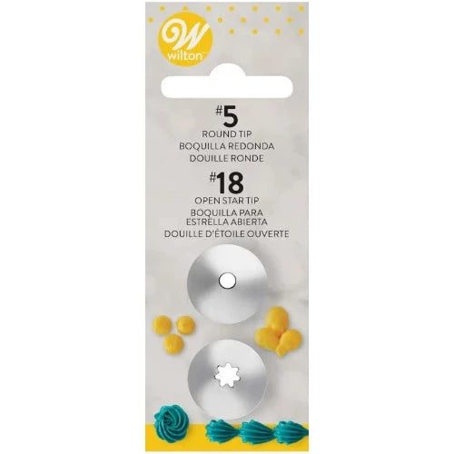 Wilton Piping Tip Set #5 Round and #18 Star Carousel 1