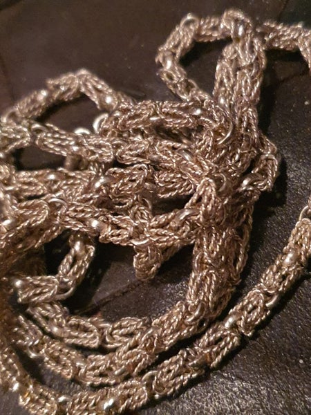 Vintage Silvertone Woven Wire Chain Necklace Carousel 2