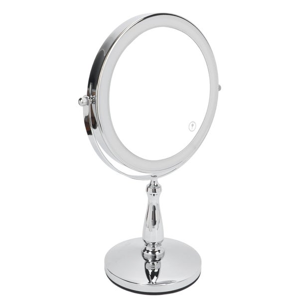 led lighted makeup mirror 8in LED Makeup Mirror Double Sided Touching Switch Carousel 1