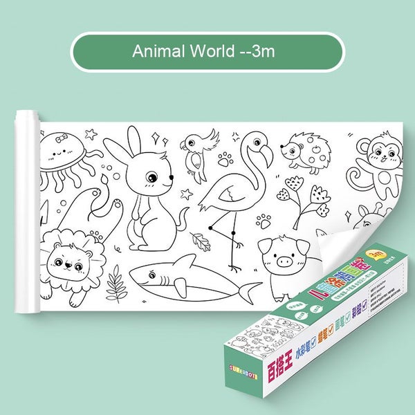 30*300cm Coloring Paper Roll Graffiti Scroll DIY Handmade Paper-cut Carousel 1