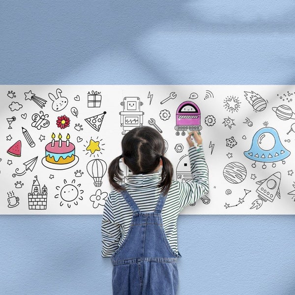 30*300cm Coloring Paper Roll Graffiti Scroll DIY Handmade Paper-cut Carousel 2