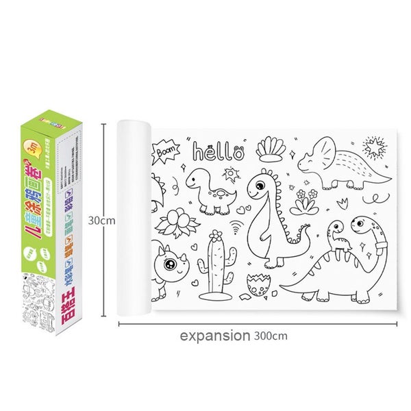 30*300cm Coloring Paper Roll Graffiti Scroll DIY Handmade Paper-cut Carousel 7