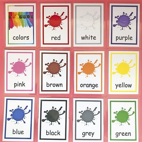 12PCS/Set Montessori Baby Learning Card Cartoon English Flash Cards Carousel 1