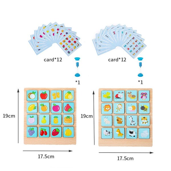 Children Wooden Puzzle Board Game Instant Photo Memory Chess Baby Carousel 7
