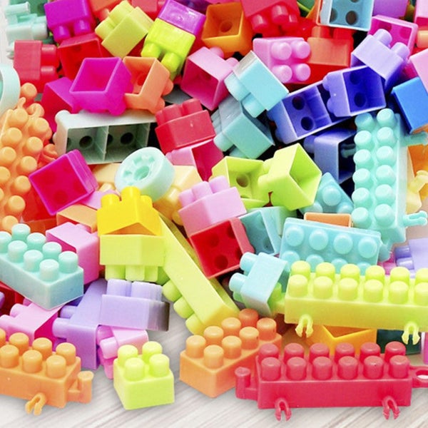 108PCS Plastic Building Blocks With Stickers Children Small Particle Carousel 2