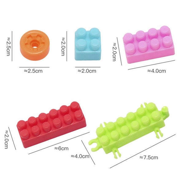 108PCS Plastic Building Blocks With Stickers Children Small Particle Carousel 6