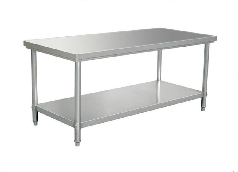 Kitchen workbench table stainless steel 2 tier 180cm L ×80cm W × 90 cm H Carousel 1