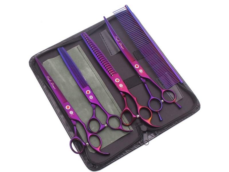 Purple Dragon 8 Inch Dog Grooming Scissors Thinning Shears Professional Cat Pet Carousel 1