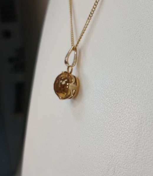 14ct Yellow Gold Necklace & Citrine Pendant - 4.14gm - 48cm - 164941 Carousel 6