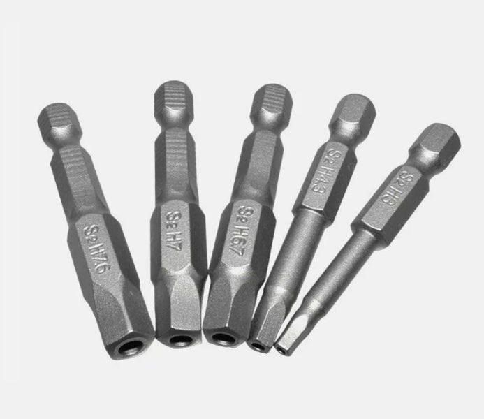5PCS 50mm S2 Steel Pentagonal Screwdriver Bit Set Carousel 5