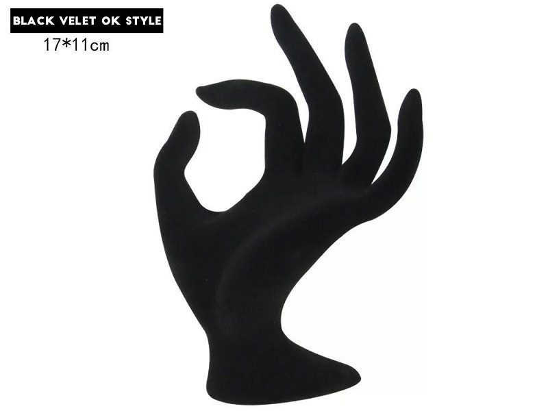 Female Mannequin Hand Arm Women Display Base Gloves Jewelry Model Black - VELVET Carousel 1