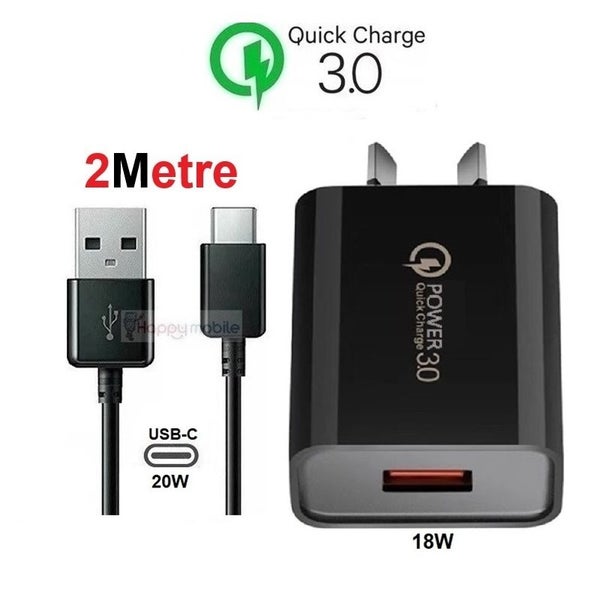 Samsung Charger A02s A11 A12 A13 A32 A33 A50 A53 WALL + 2M Type C Cable 2 meter Carousel 2