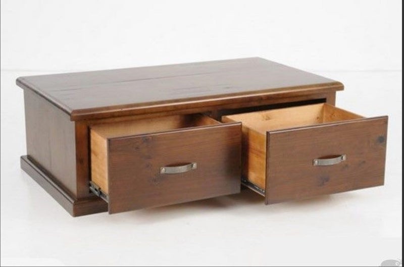 Clearance Sale!!!Solid 2 Drawer Coffee Table ( FLOOR MODEL CLEARANCE) Carousel 1