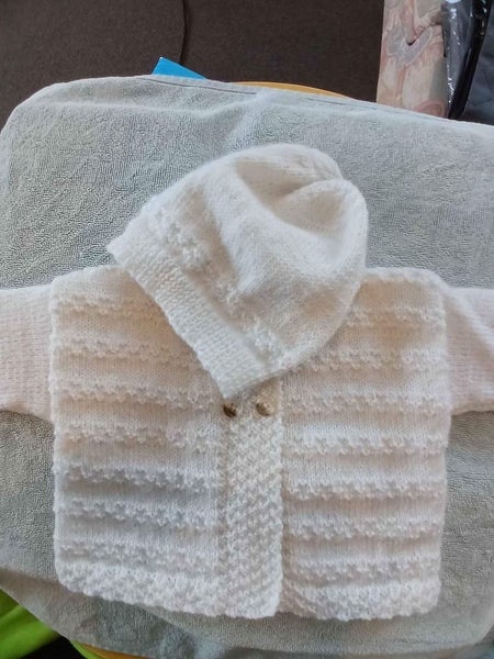 Hand Knitted Cardigan and Beanie Carousel 2