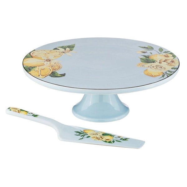 Ashdene Citrus Blooms - Footed Cake Stand & Server Set Carousel 1