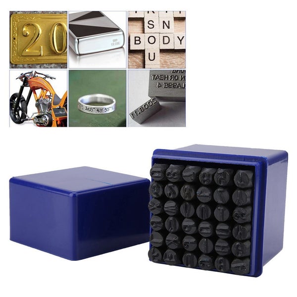steel stamp number punch 36pcs/set 6mm Steel Alphabet Letter & Number Stamp Carousel 2