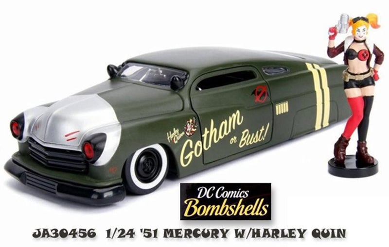 Jada 30456 1/24 B.SHELLS '51 MERCURY W/HARLEY QUIN Carousel 1