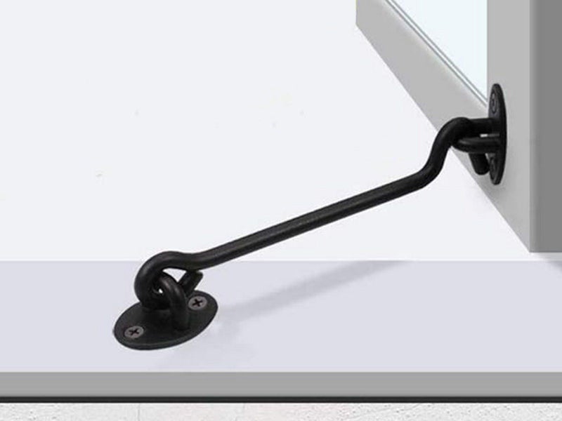2Pcs 4inch Cabin Hook Eye Latch Shed Gate Hook Window Barn Door Latch Black Carousel 5