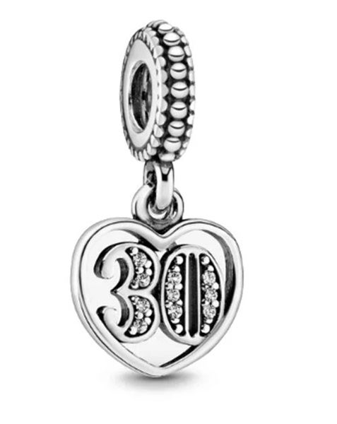 Sterling Silver 30 Charm - Fit's Pandora Bracelet Carousel 1