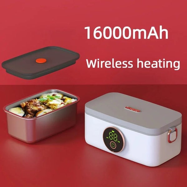 Portable Electric Heating Lunch Box Wireless USB Rechargeable Food Warmer Carousel 2