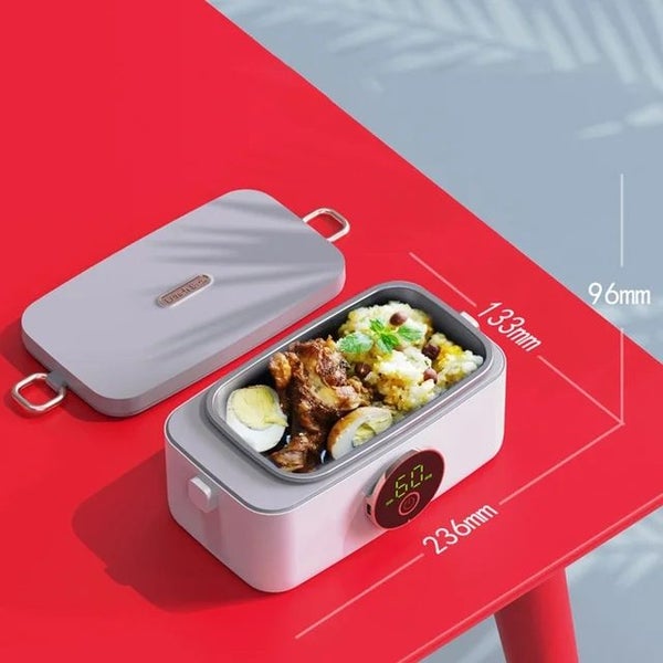 Portable Electric Heating Lunch Box Wireless USB Rechargeable Food Warmer Carousel 6