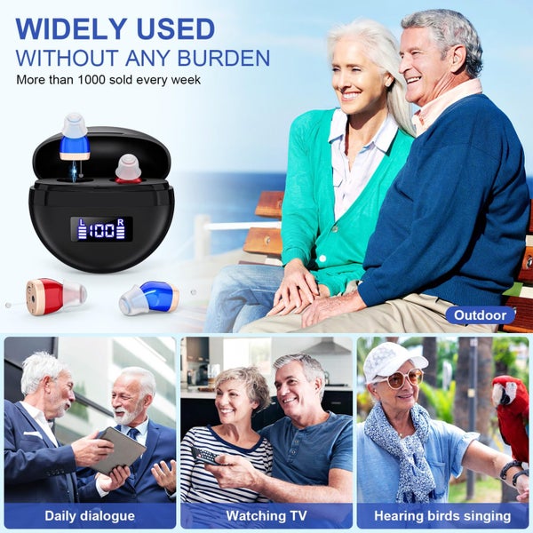 Hearing Aid for Seniors Rechargeable In-ear Hearing Aids with Charging Case Carousel 7