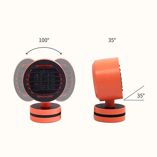 Portable Fan Heater, Ptc Heating Element Overheat Protection Quiet Heater Orange Carousel 2