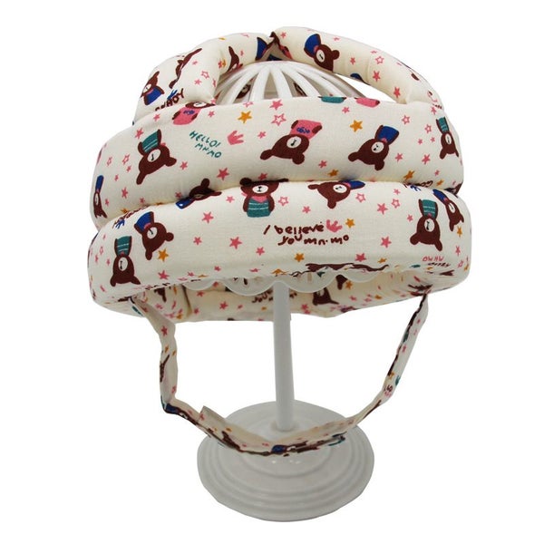 Kids Cap Anti-collision Protective Hat Safety Helmet Adjustable Beige Bear Style Carousel 1