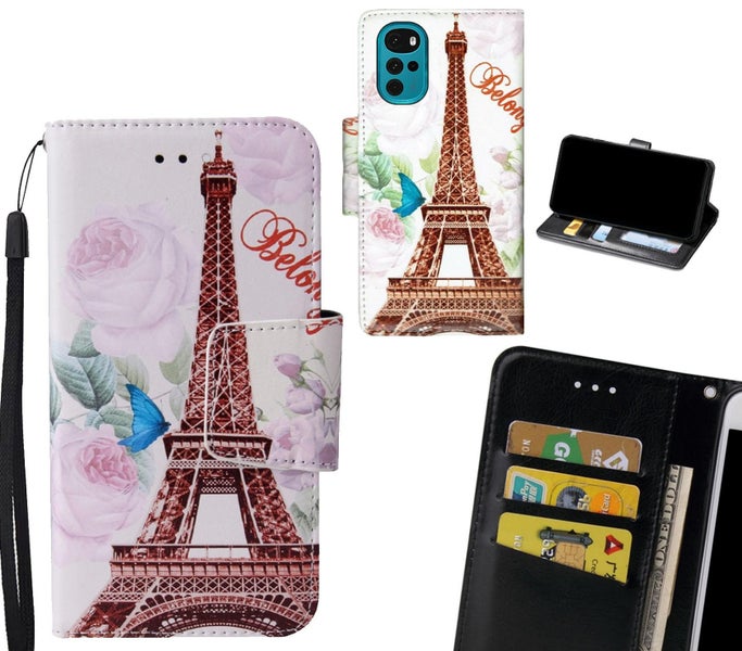MOTO G22 Case wallet fine leather case printed Carousel 1