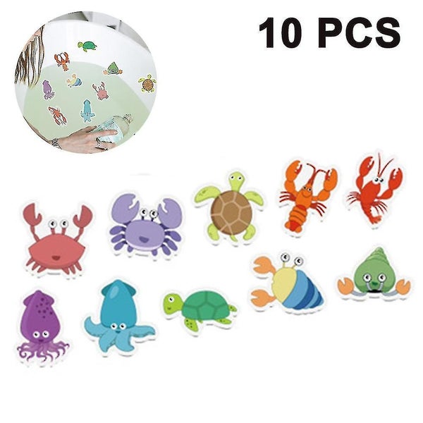 10 Pcs Anti-slip Stickers Bathtub Stickers Sea Animals Shape For Kids Carousel 1