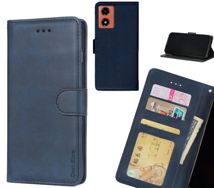 Moto G24 case executive leather wallet case Carousel 1