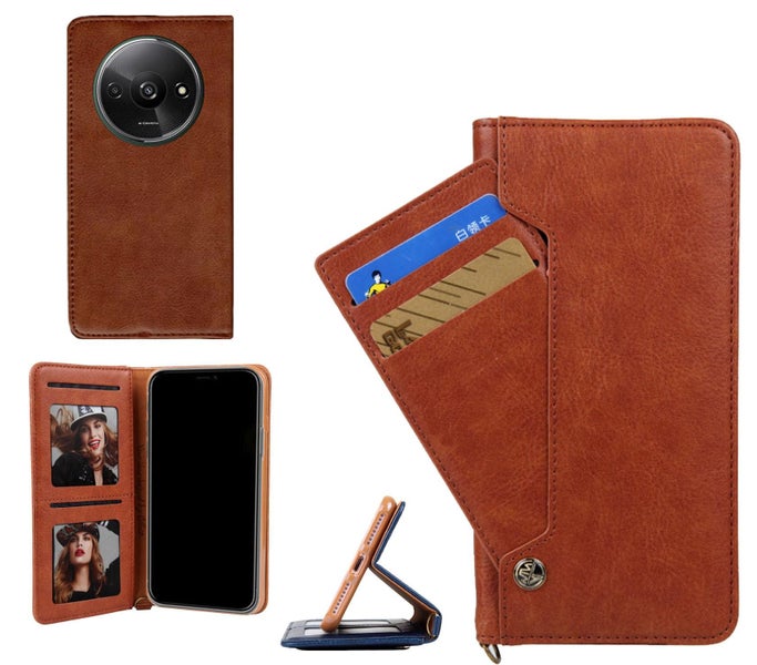 Xiaomi Redmi A3 case slim leather wallet case 4 cards 2 ID magnet Carousel 1