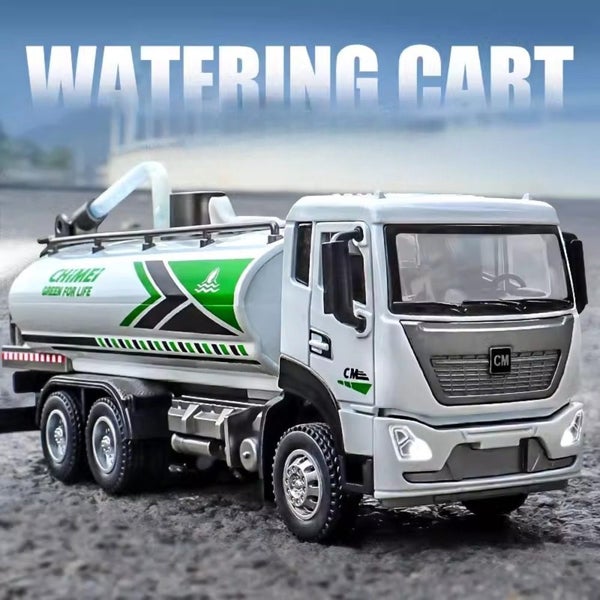 1/32 Scale Urban Green Maintenance Car Toy Model Alloy Body Rubber Carousel 2