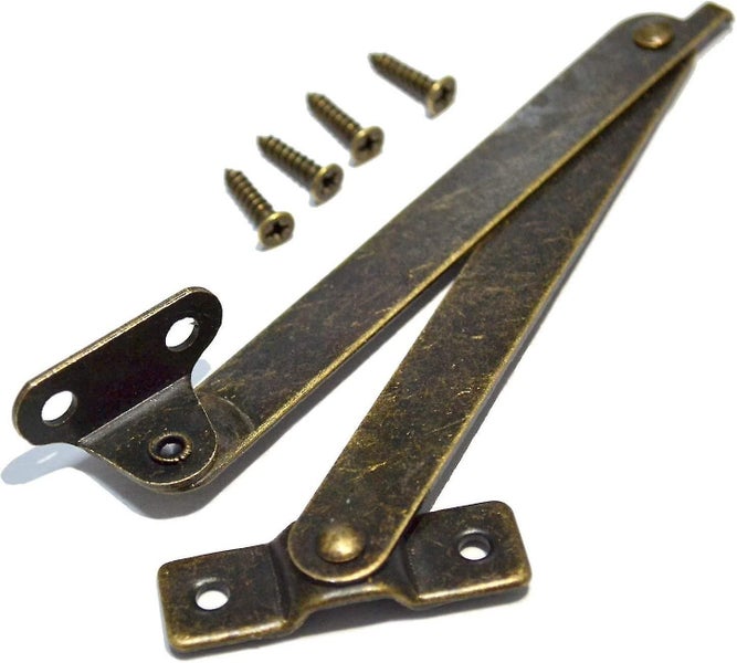4 Pcs Bronze Lid Folding Support Hinges Brass Lift Up Stay Hinge Lid Display Bra Carousel 2