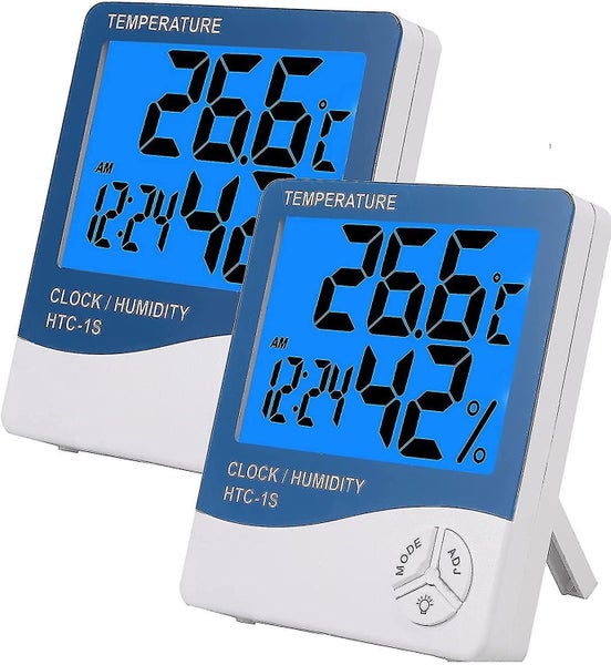 2pcs Digital Hygrometer Thermometer Large Lcd Temperature And Humidity Meter Carousel 1