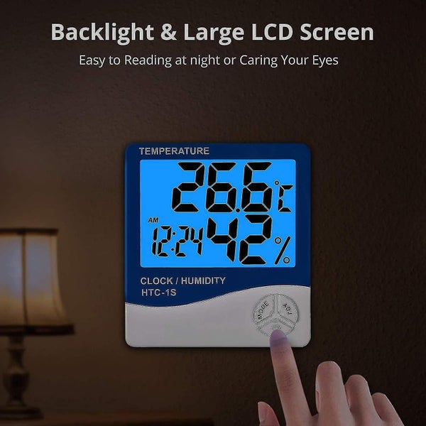 2pcs Digital Hygrometer Thermometer Large Lcd Temperature And Humidity Meter Carousel 4
