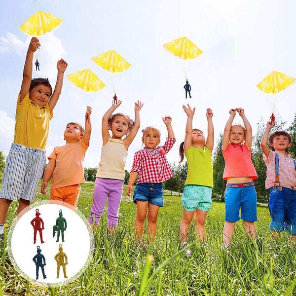 30 Pcs Outdoor Toys Children Plaything Parachute Plaything Mini Parachute Flyin Carousel 3