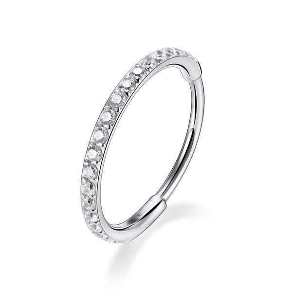 CZ Paved Hinged Segment Nose Hoop Ring Carousel 1