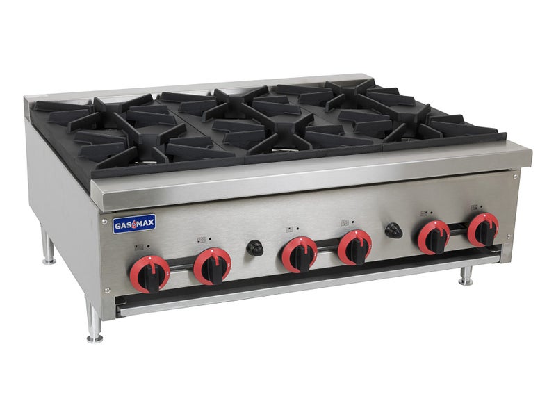 6 Burner ULPG / Natural Gas Cooktop Stove Hob - Commercial Benchtop Carousel 1