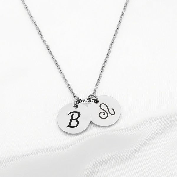 Personalised Round Discs Necklace - Name | Initials | Symbols | Zodiac | Birt... Carousel 1
