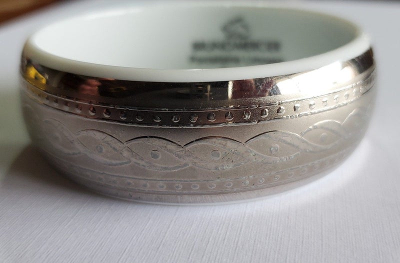 Bruno Mercier Limoges Platinum & Porcelain BANGLE Carousel 1