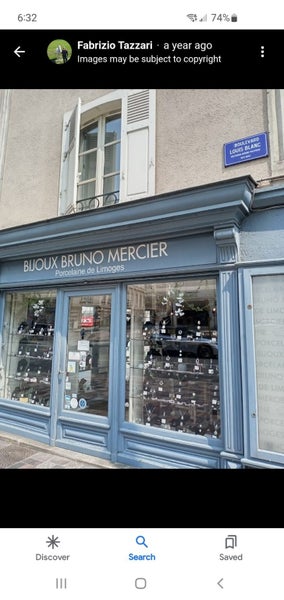 Bruno Mercier Limoges Platinum & Porcelain BANGLE Carousel 10