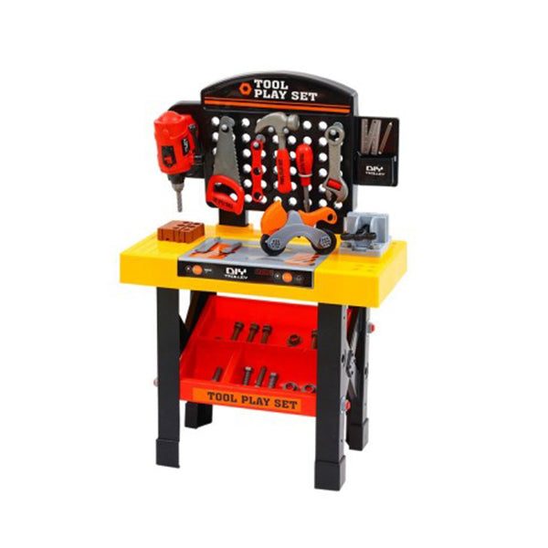 Kids Pretend Play Set Workbench Tools 54Pcs Builder Work Childrens Toy Carousel 1